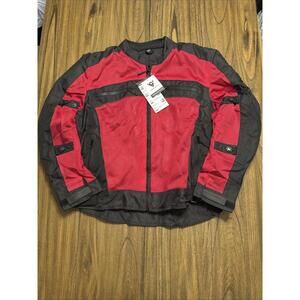 Viking Cycle Red Black Mesh Motorcycle Jacket Sz L NWT